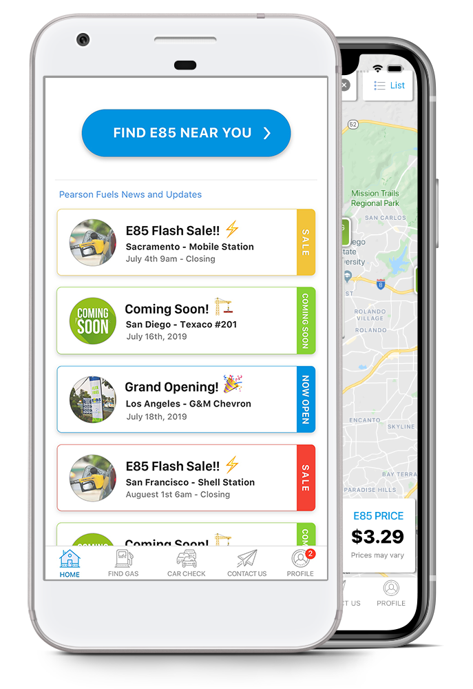 E85 Gas app for android and IOS